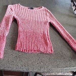 Norton McNaughton Pink Ribbed Crew Neck Sweater
